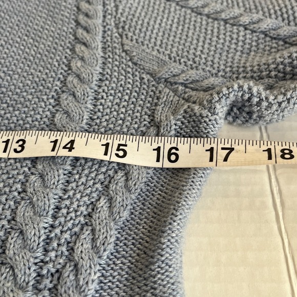 Jeanne Pierre Fisherman Cable Knit Mock Neck Sweater Tunic Medium Peplem Hem - Picture 4 of 7